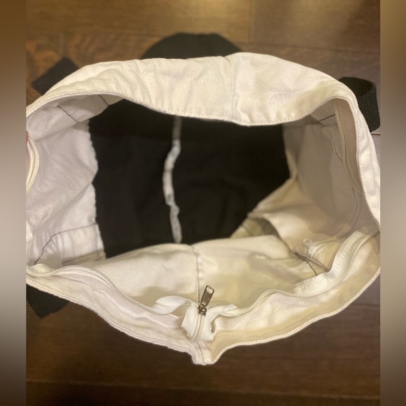 Large Canvas Tote Bag Initial Letter J , White & Black New - Picture 4 of 5